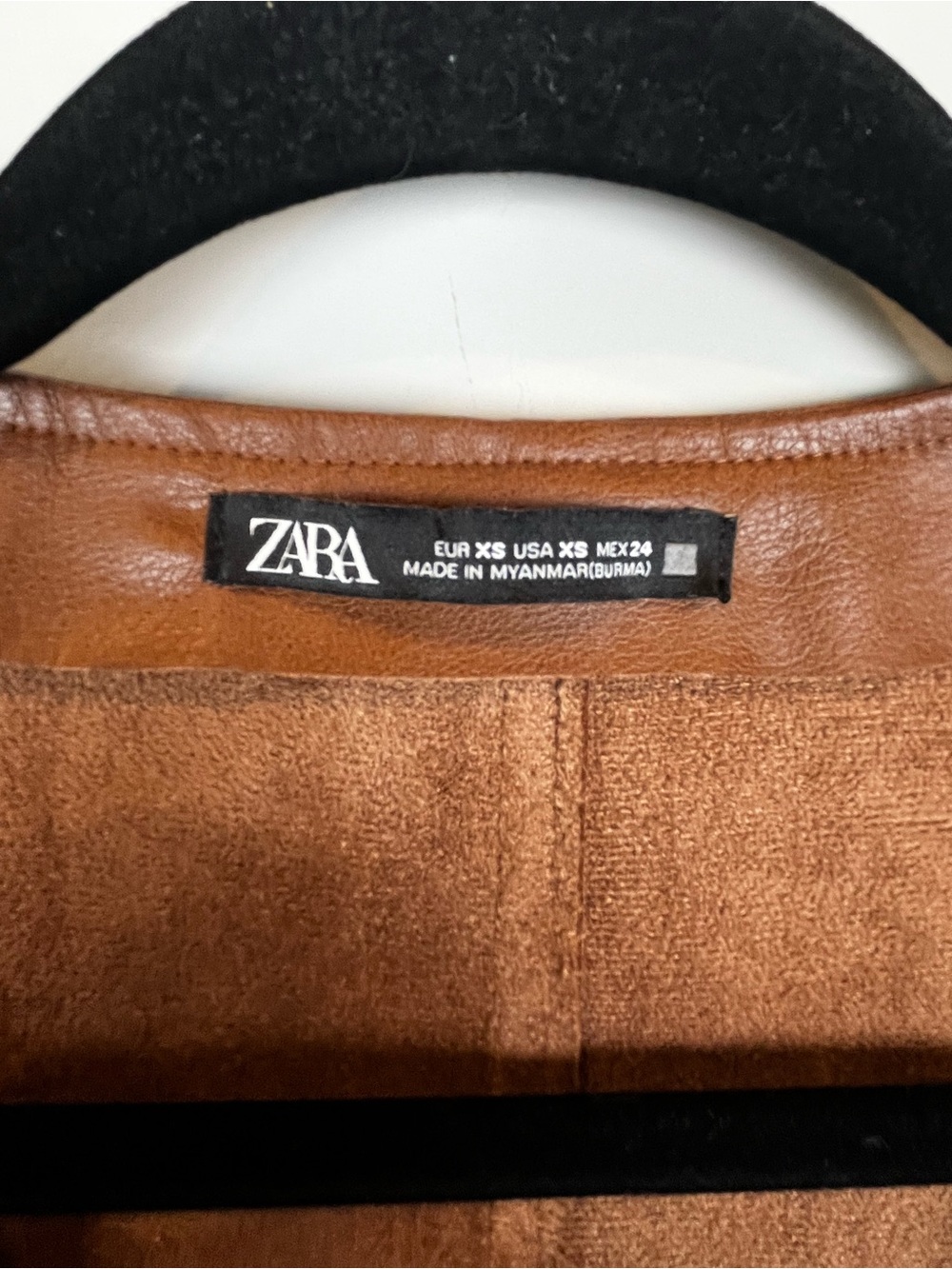 Zara Brown Faux Leather Button-Front Vest Pinafore Dress Size XS - Picture 9 of 15